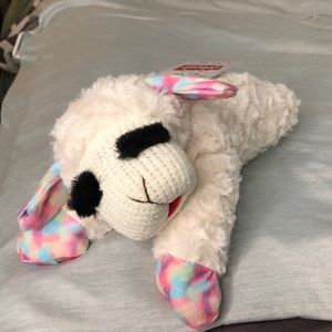 Rainbow Tie-Dye LambChop dog toy